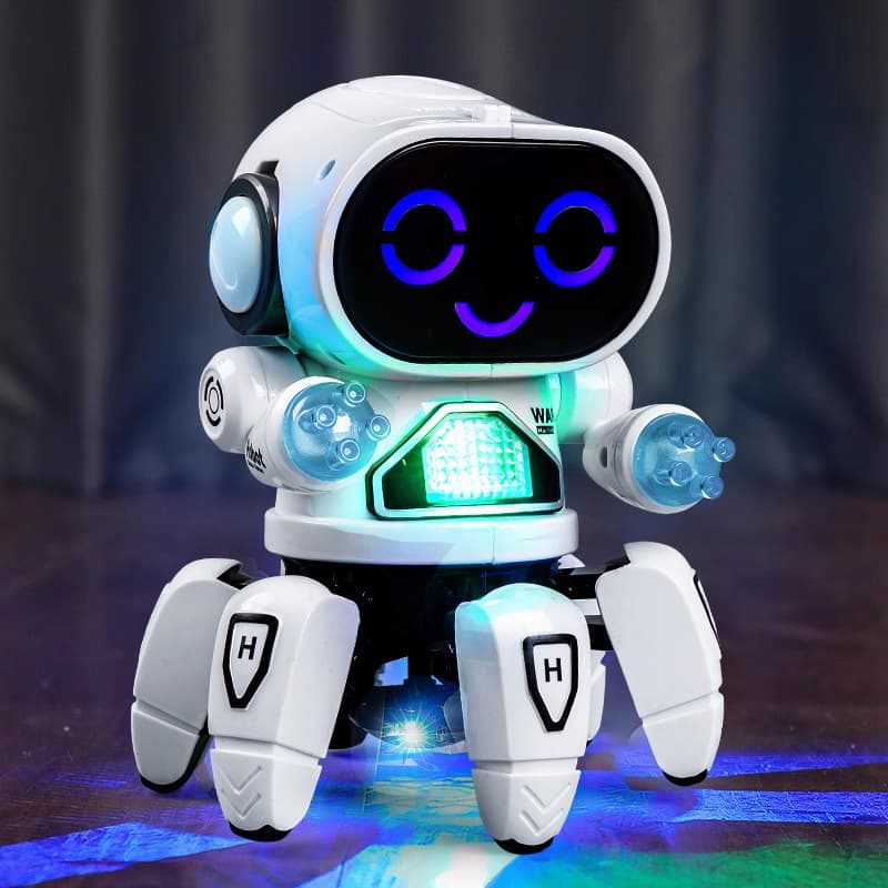 Singing and Dancing Douyin Internet Celebrity Electric Six-Claw Intelligent Robot Lighting and Sound Effects Street Stall Toys Wholesale
