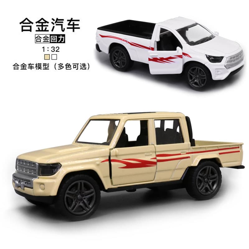 Cross-border 1:32 Alloy Land Cruiser Car Model Huili Pickup Truck Children's Toys Ornaments Boys Toys