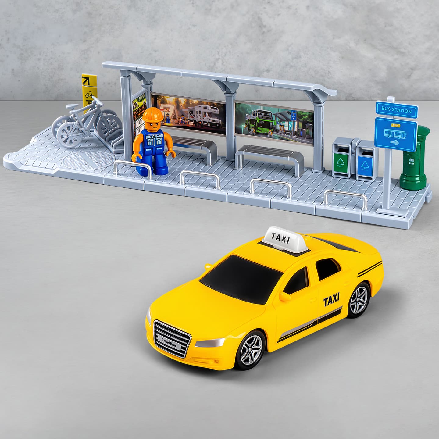Kindergarten Assembled Bus Stop Simulation Traffic Light Traffic Safety Early Education Children's Small Toys Wholesale