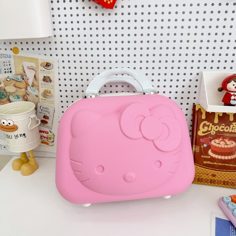 Cosmetic Case Cartoon Cosmetic Case Gift Box Kt Cat Cosmetic Case Suitcase 14 Inch New Accompanying Gift Gift