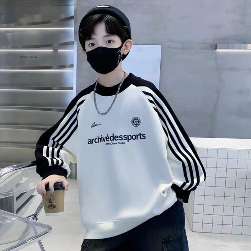 Children's Clothing Boys' Spring Clothing Sweatshirt Spring and Autumn 2025 New Boy's Cool Handsome Top Spring Big Children's Street Tide