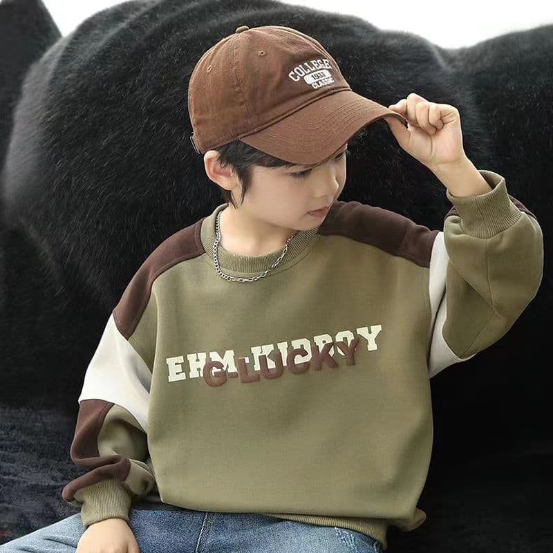Children's Clothing Boys' Spring Sweatshirt Spring and Autumn 2025 New Cool and Stylish Tops for Boys Spring Trendy Street Style for Older Children