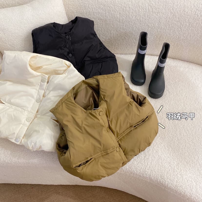 Ningli Kidsren's Clothing Kidsren's Vest Autumn and Winter Thickeneded Boys and Girls Loose Korean Style Cotton Vest Baby Vest Outer Wear Trendy