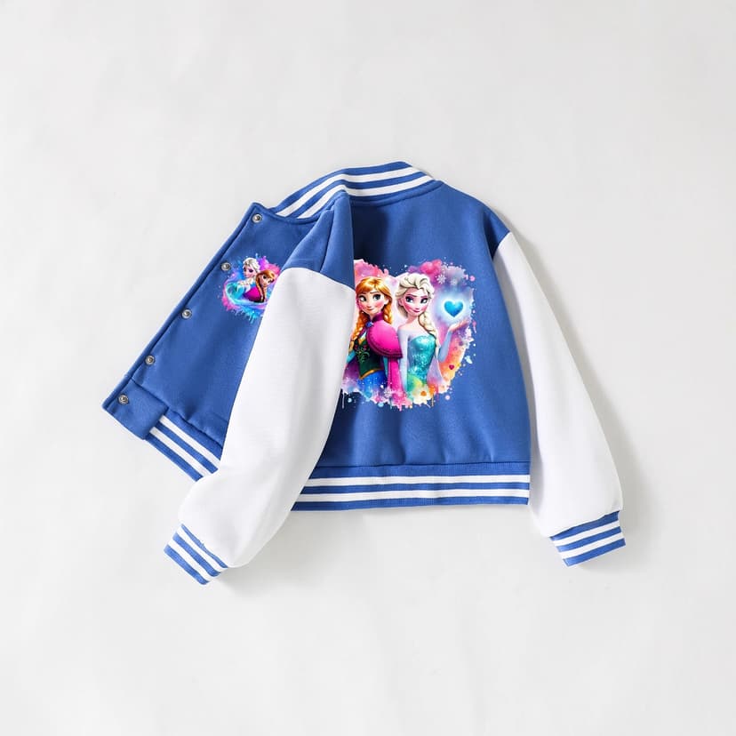 Foreign Trade Frozen-Themed Girls' Baseball Jacket 2026 Spring New Style Children's Coat Stylish Casual Versatile Top Trendy