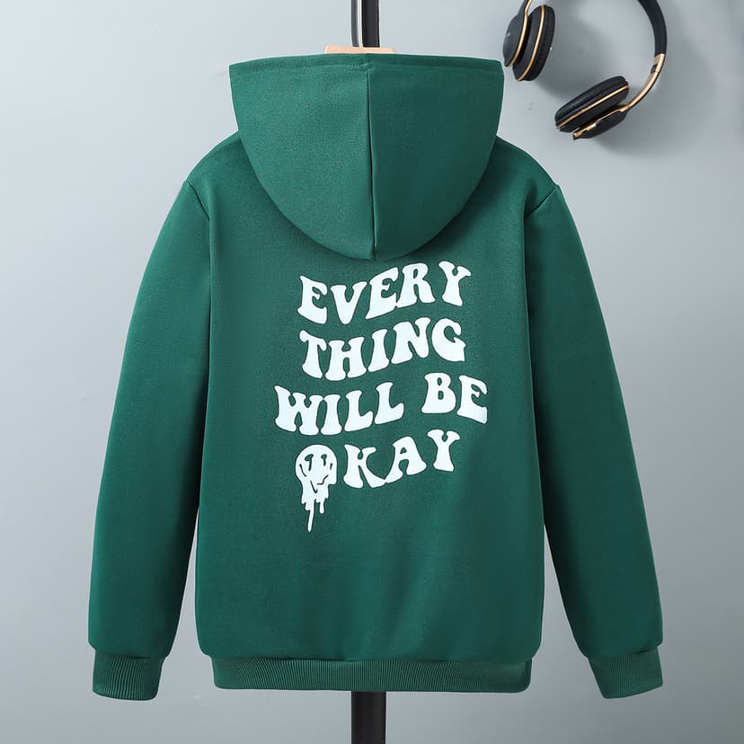 Boys' Sweatshirt Cross-Border Style Spring Hooded Back Letter Print Featured Kidsren's Sweatshirt Customized Kidsren's Hoodie