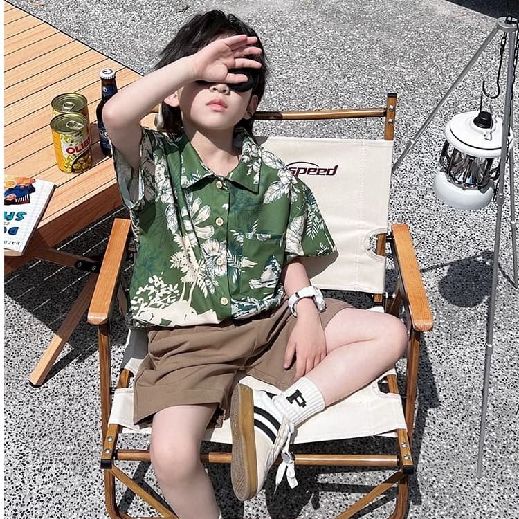2026 New Summer Thin Fashion Korean-Style Tops for Children, Casual Hong Kong Style Versatile Short-Sleeve Boys' Summer Shirts