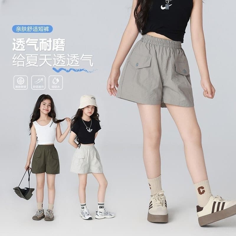 Girls' Workwear Shorts Summer New Style 2026 Big Kids Gray Casual Pants Children's Trendy Stylish Summer Wear