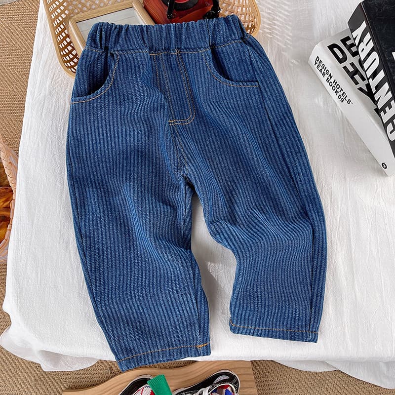 Boys' Pants Spring and Autumn 2025 New Striped Boys' Autumn Jeans Cool and Stylish Baby Casual Pants Children's Pants