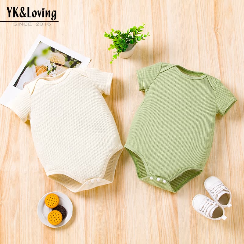 Factory Outlet Baby Jumpsuit Baby Children's Wear Boys and Girls Baby Climbing Wear Newborn Summer Short-sleeved Triangle Clothes Tide