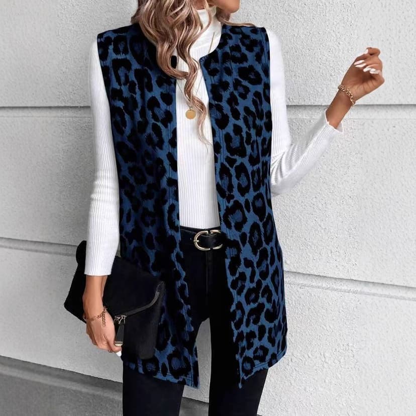 2025 Cross-Border European and American Amazon Autumn and Winter Women's New Fashion Casual Leopard Print Jacket for Women