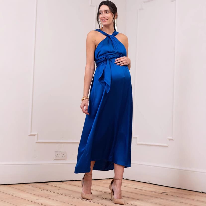 Maternity Dress European and American Export 2024 Hot Selling Double-Sided Design Front and Rear Two-Wear Maternity Wear A-Line Maternity Dress