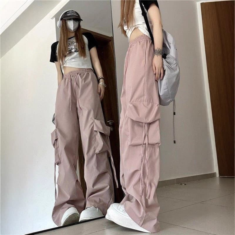 2025 Retro Street Spring Quick-Drying Cargo Pants for Men and Women Casual Sports Straight Wide-Leg Loose Pants Thin