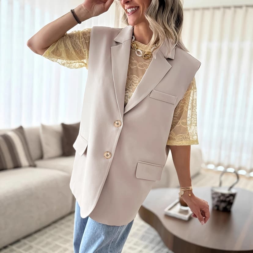 Amazon Women's Suit Vest European and American Cross-Border New Holiday Casual Loose Top Vest