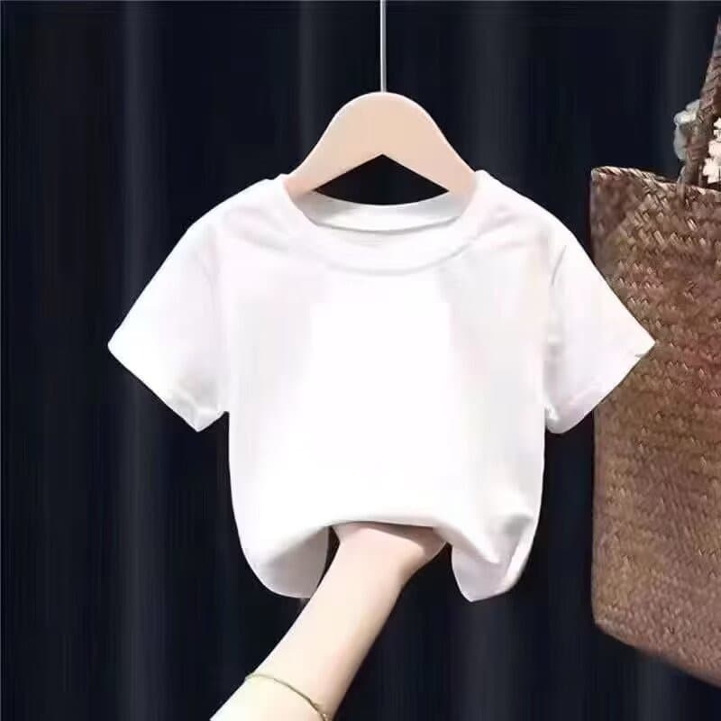Children's White T-Shirt Boys Summer Short-Sleeved New Bottoming Shirt Clothes Baby Small and Medium-Sized Kidsren's Street Tops Aliexpress