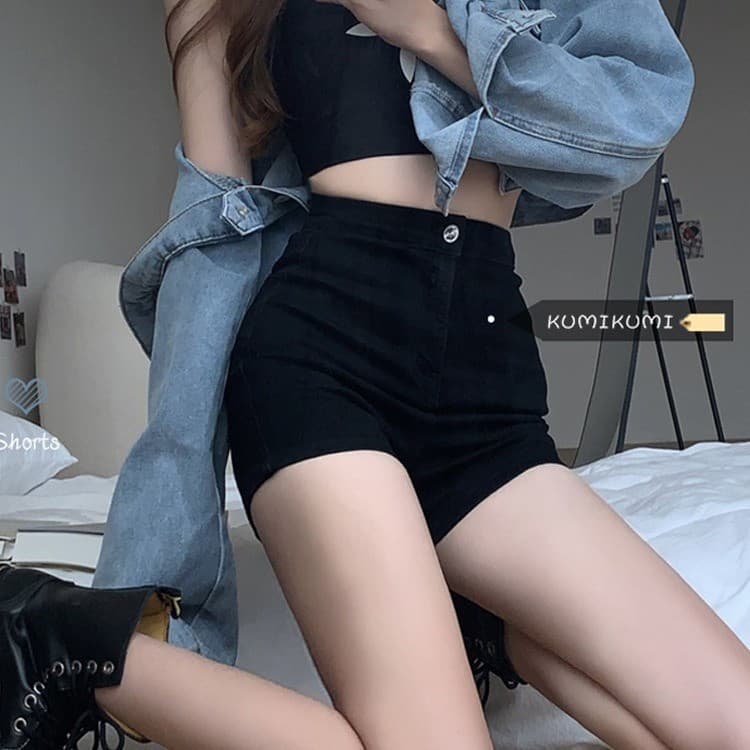 Denim Shorts Women's Slim-fit Summer Thin Ins Style Spice Girls Base Slimming Sexy Hip High Waist Elastic A- shaped Hot Pants