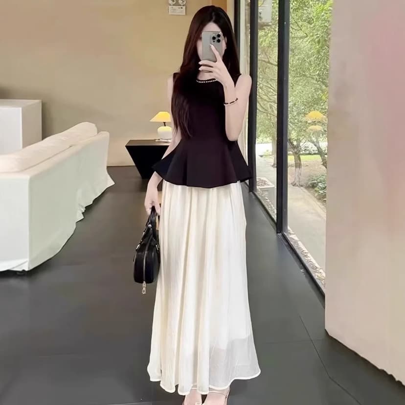 Summer Outfits with Elegant Outfits, a Complete Set of Korean-Style Salt-Style Light and Mature Styles, This Year’S Popular Beautiful Skirts and Two-Piece Suits