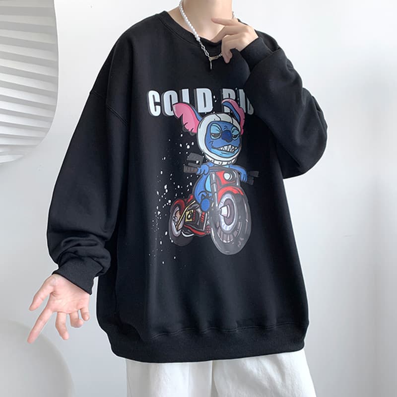 American-style High-end Washed Sweatshirt Men's 2024 Autumn Fashion Brand Ins Loose Round Neck Long-sleeved All-match Clothes Jacket