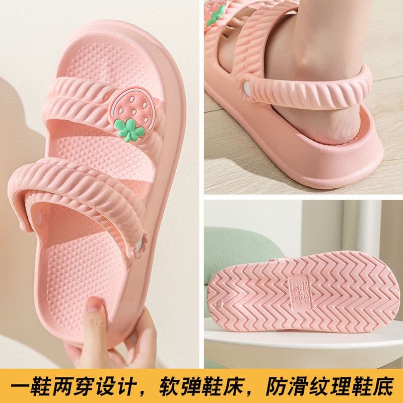 Summer Sandals for Women to Wear Outside the Home, Non-Slip Thick-Soled Beach Shoes with Two Holes, Women's Sandals for Women